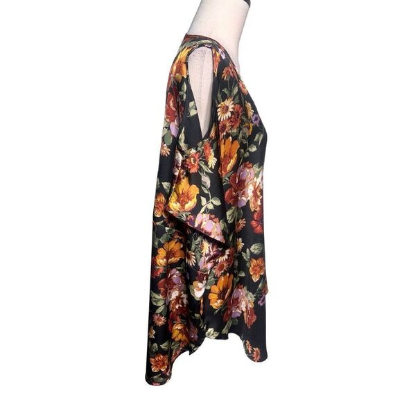 Let Them Eat The Cake Cold Shoulder Silky Floral Tunic Size Small - Picture 3 of 5